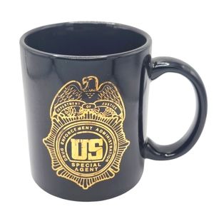 US DEPARTMENT OF JUSTICE SPECIAL AGENT Drug Enforcement Agency mug cup Black